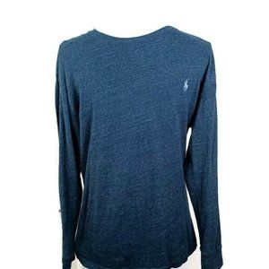 Polo Ralph Lauren Long Sleeve Shirt Mens Small Dark Blue -Classic Fit -Logo